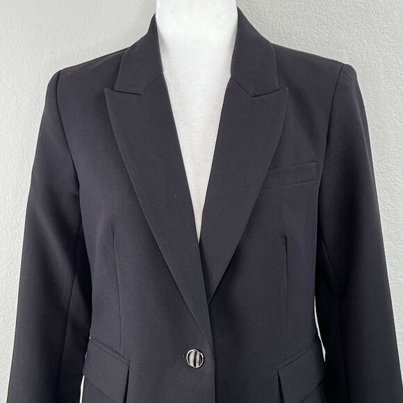Elie Tahari Black Single Breasted One Button Peak Lapel Blazer Jacket NWT Size 4 - Picture 3 of 14